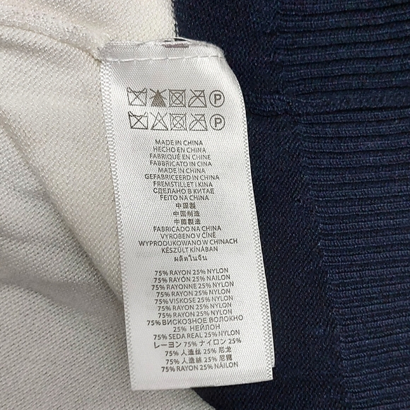 Michael Michael Kors Womens Navy & White Stripe Shoulder Zip Top Sz M - Picture 7 of 7